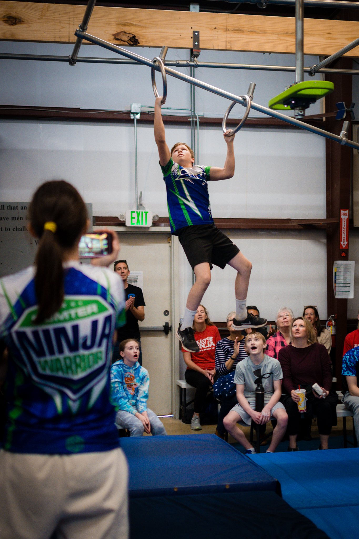 Sumter Ninja Warriors athlete training on the obstacle course at Miss Libby's