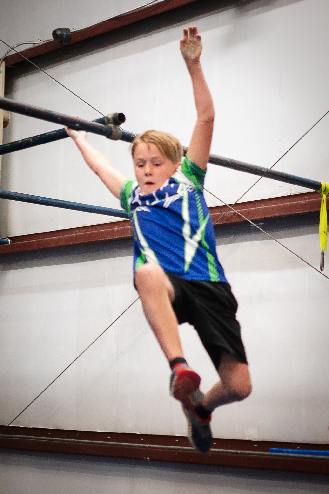 Sumter Ninja Warriors athlete training on the obstacle course at Miss Libby's